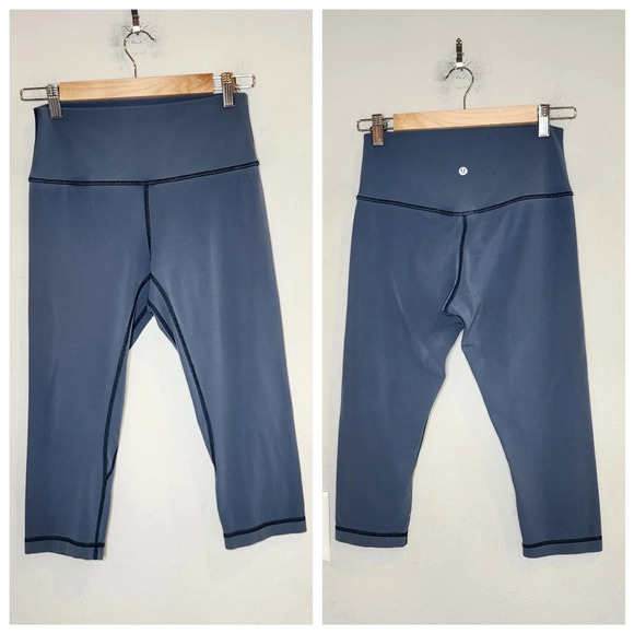 Lululemon Blue Align Crop. Women's size 8. - Picture 3 of 15